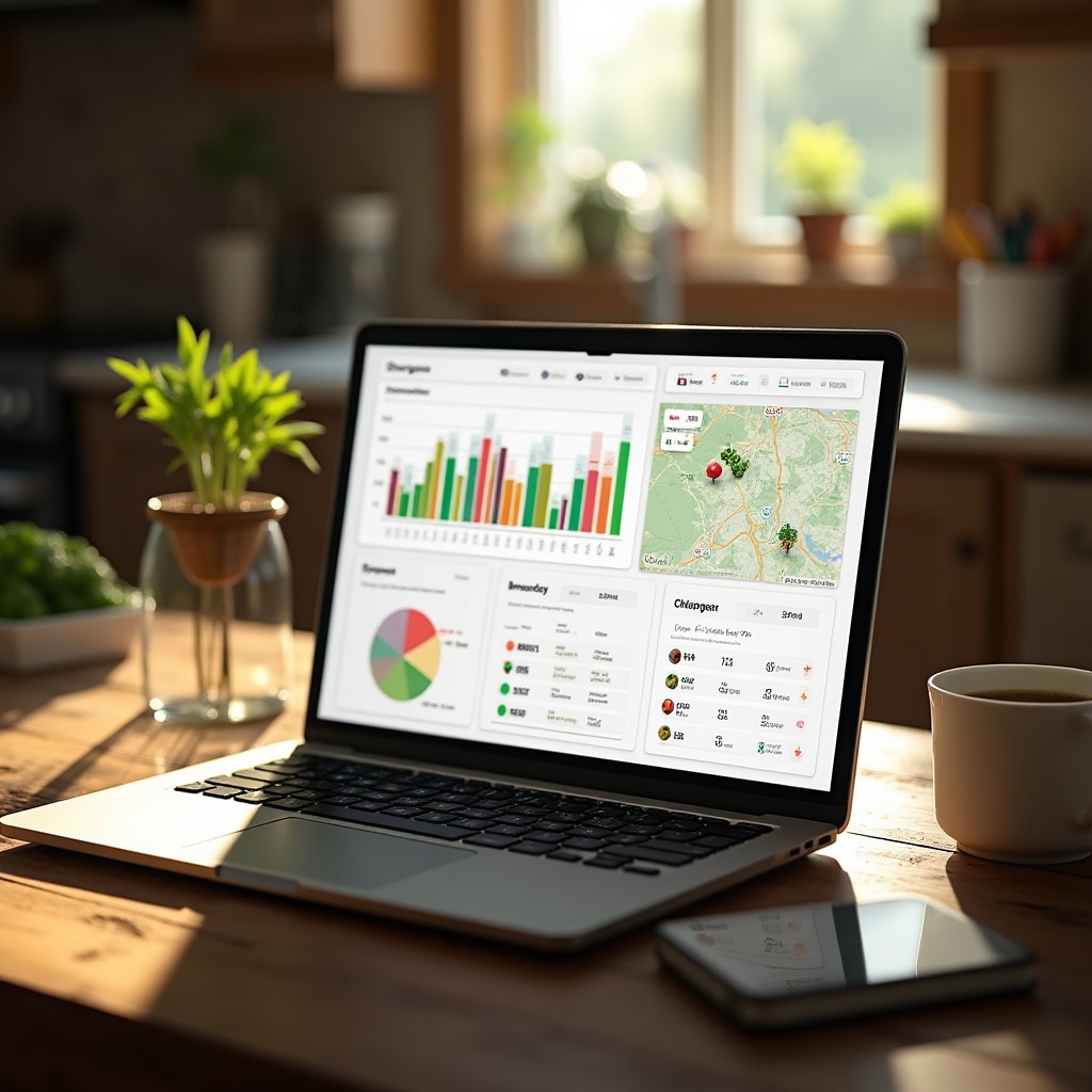 Interfaccia dashboard vendite per produttori agricoli su schermo desktop